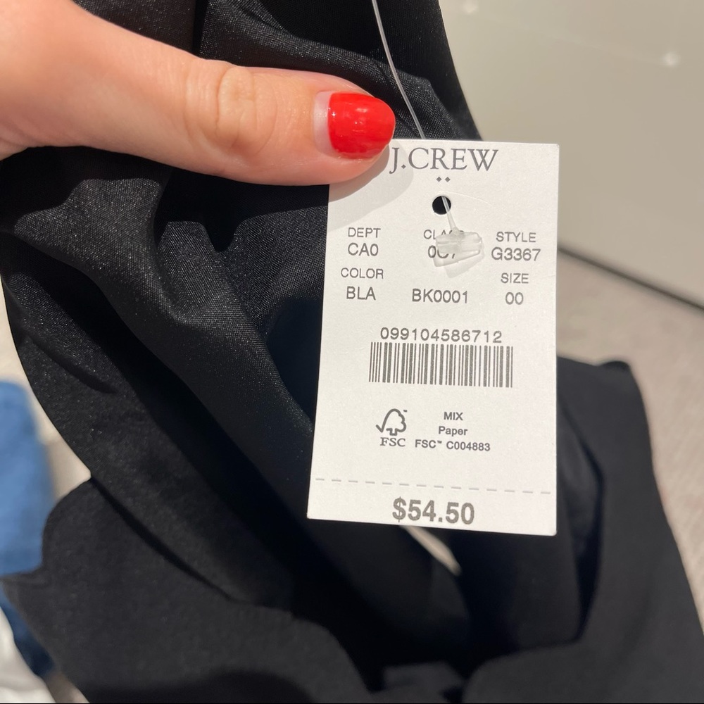 J.Crew Black Scalloped Silk Carrie Camisole (00) - Picture 7 of 9